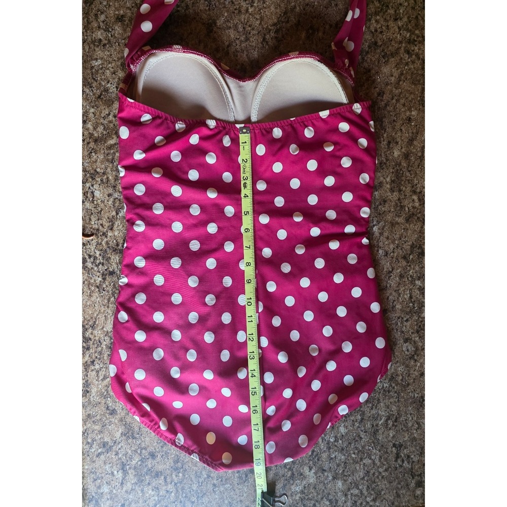 Esther Williams Vintage Inspired Retro Swimsuit - sz 14 red polka dot plus sized - Picture 11 of 11
